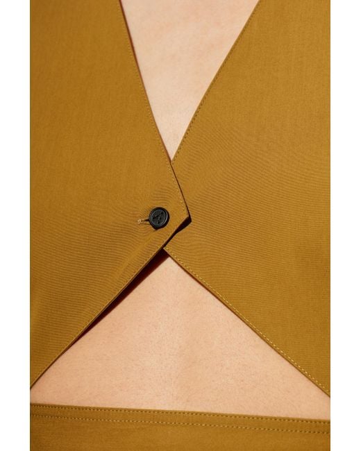 Alaïa Yellow Alaïa Poplin Trench Dress
