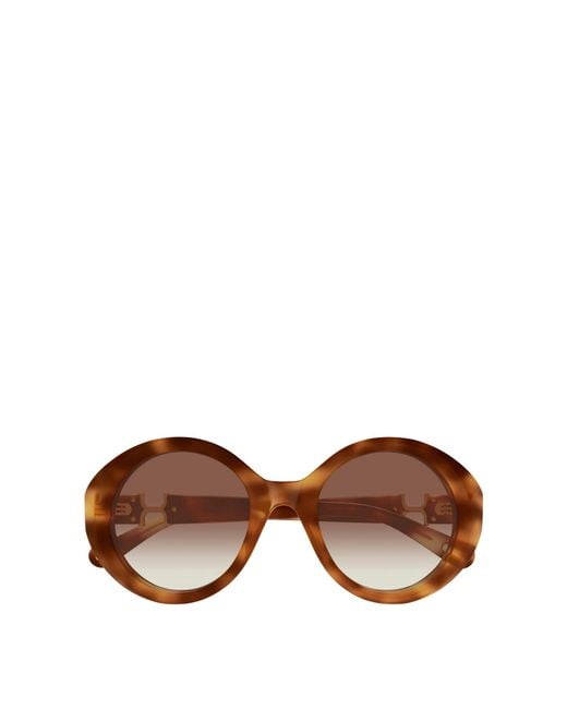 Chloé Brown Chloé Eyewear Round Frame Sunglasses