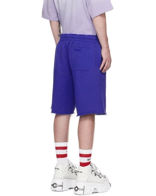 Vetements Blue Logo Shorts for men