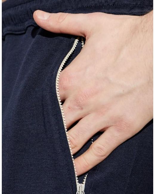 Eleventy Blue Drawstring-Fastening Zip-Pocket Track Shorts for men