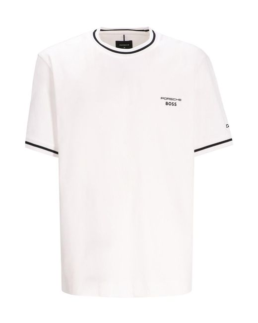 Boss White C-Taut 197 Logo Trim T-Shirt for men