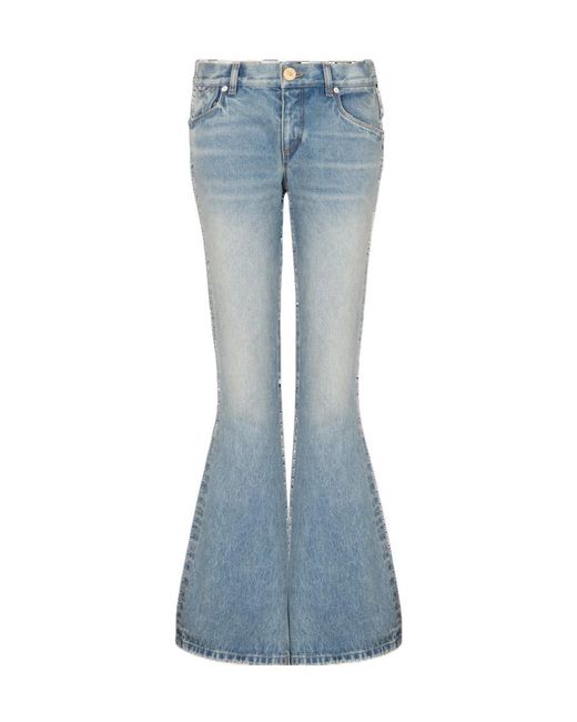 Balmain Blue Western Bootcut Denim Jeans