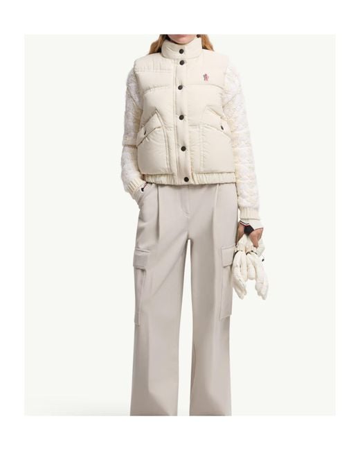 Moncler White Grenoble Baise Padded Vest
