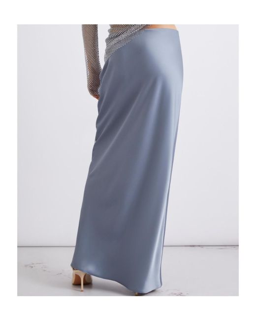 Marella Blue Figure-Skimming Satin Skirt