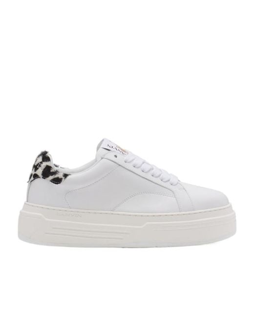 Lanvin White Thick Sole And Low-Cut Sneakers