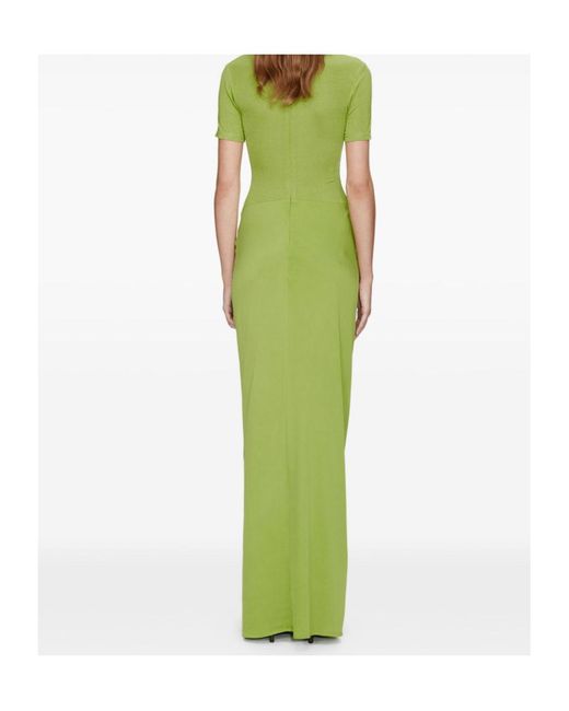 Christopher Esber Green Roll-Neck Ruched Maxi Dress