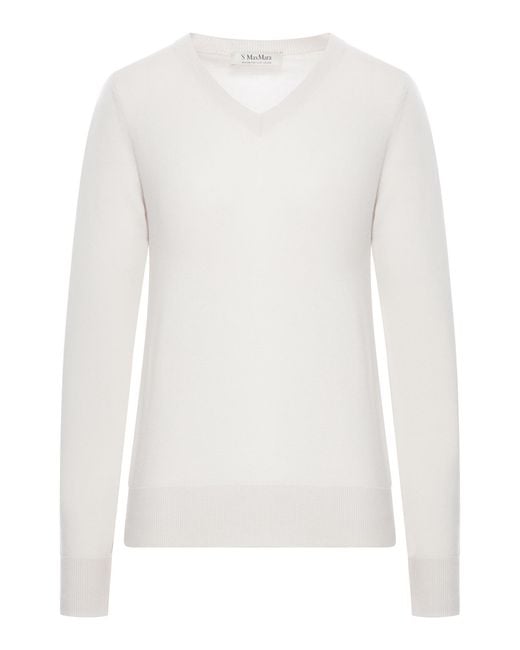 Max Mara White Cashmere Sweater