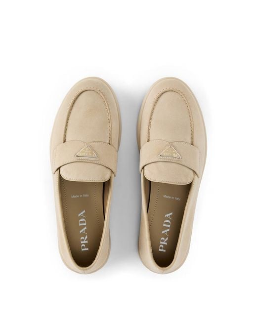 Prada Natural Suede Loafers for men