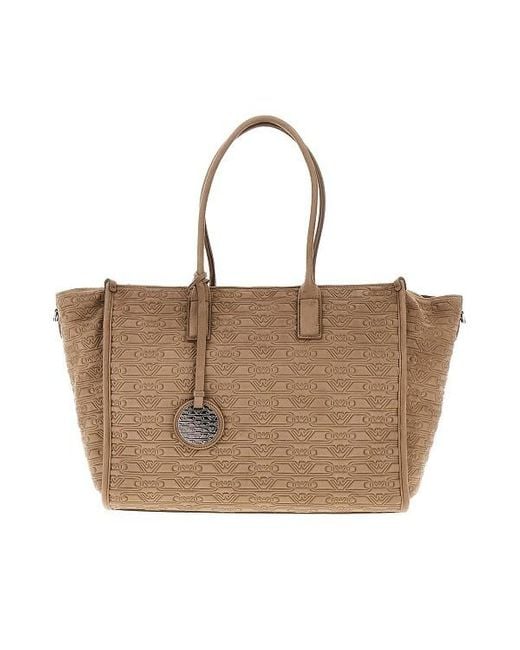 Emporio Armani Brown Patterned Shoulder Bag