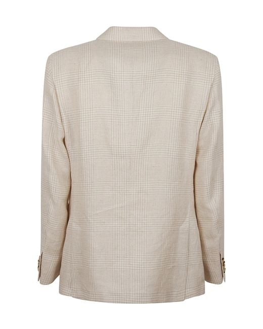 Zegna Natural Checked Single-Breasted Blazer for men
