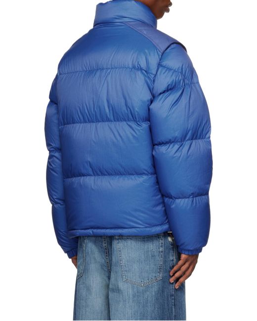 Moncler Blue Verone Reversible Short Puffer Jacket for men