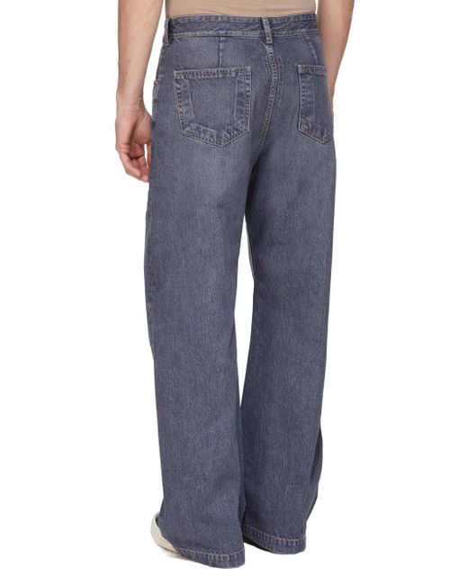 Rick Owens Blue Buttoned Straight-Leg Jeans for men