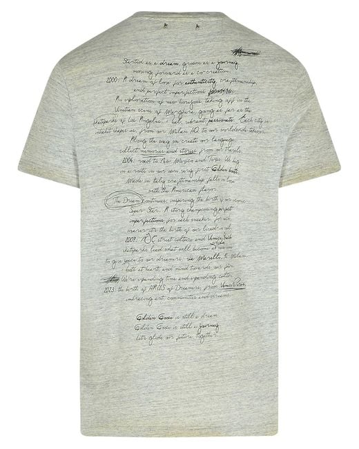 Golden Goose Deluxe Brand Gray T-Shirt With Logo for men