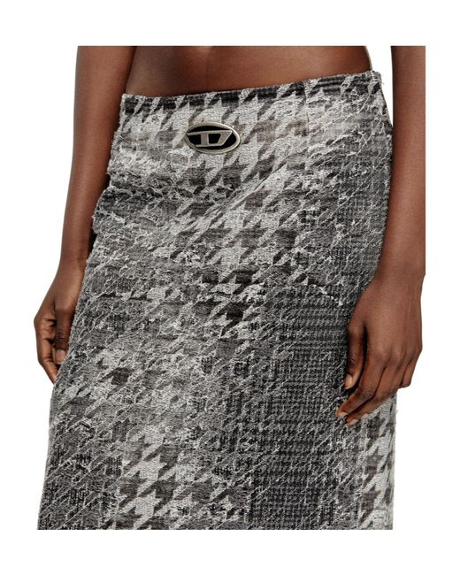 DIESEL Gray De-Rathian-Fsh Midi Skirt