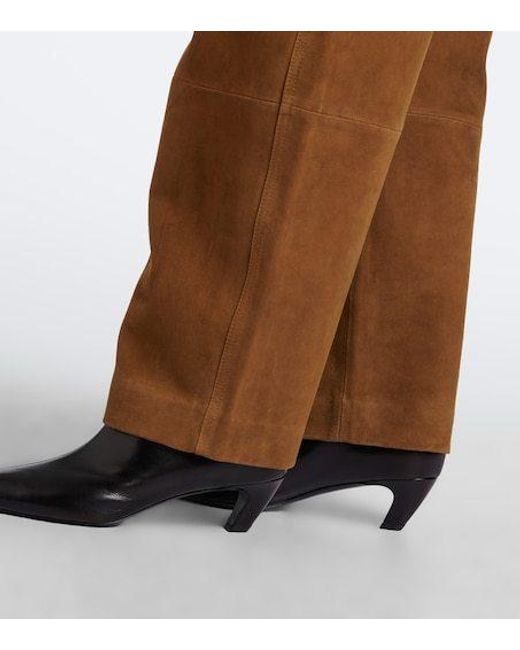 Rohe Brown Suede Barrel-Leg Pants