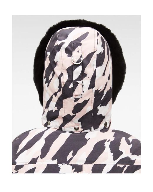 Moose Knuckles White Hooded Down Jacket