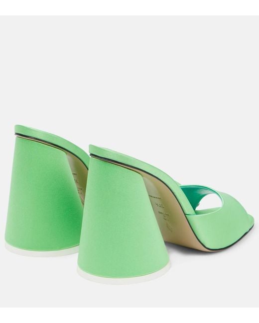 The Attico Green Luz Satin High-Heeled Sandals