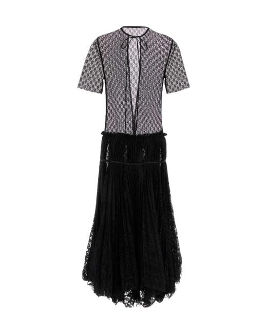 J.W. Anderson Black Jw Anderson Mixed Lace Long Dress