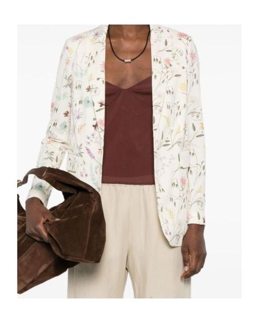 Circolo 1901 White Floral Print Blazer