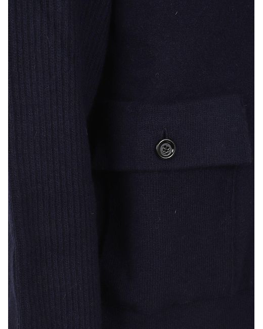 Lardini Black High-Neck Buttoned Knitted Cardigan for men