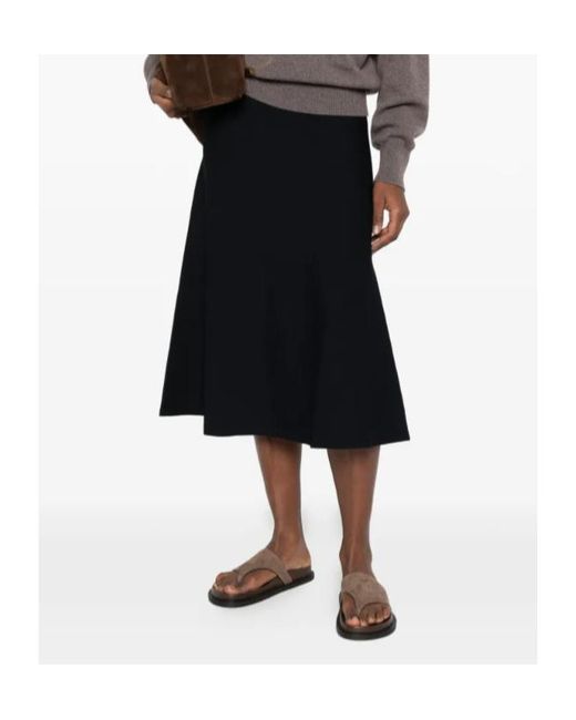 P.A.R.O.S.H. Black Elasticated-Waistband Midi Skirt