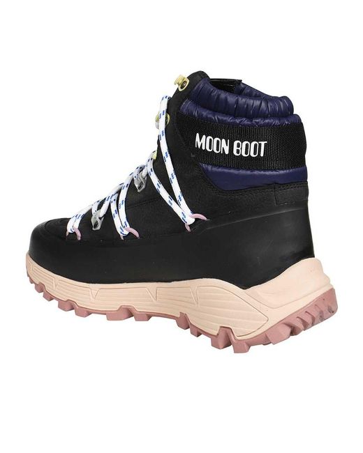 Moon Boot Black Lace-Up Ankle Boots for men