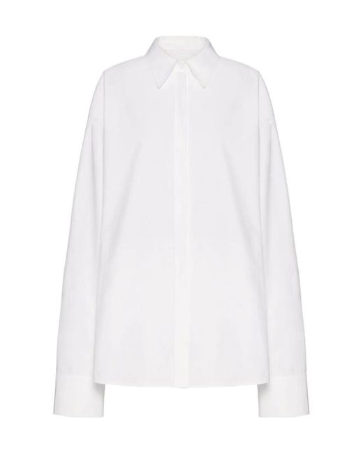 Valentino White Long-Sleeved Oversized Shirt