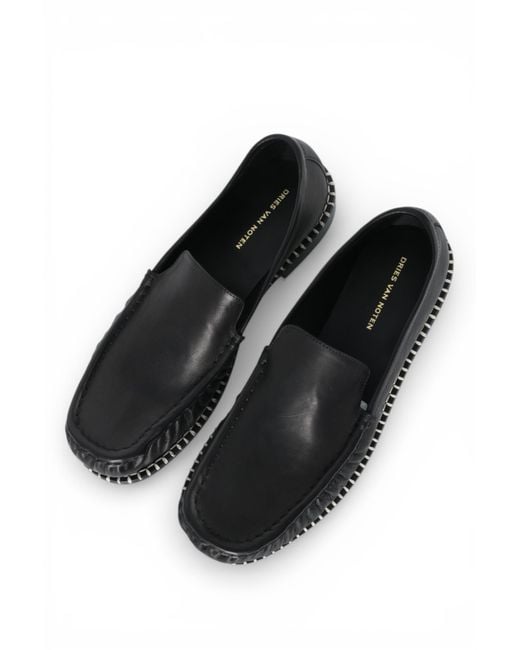 Dries Van Noten Black Ruched Loafers for men