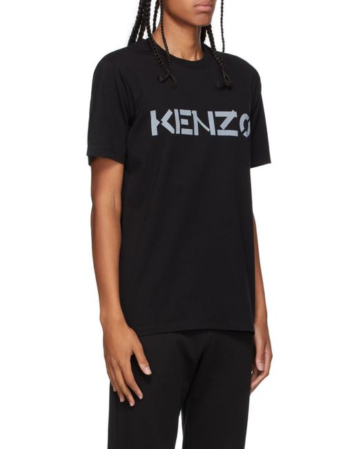 KENZO Black Logo-Print Short-Sleeve T-Shirt for men