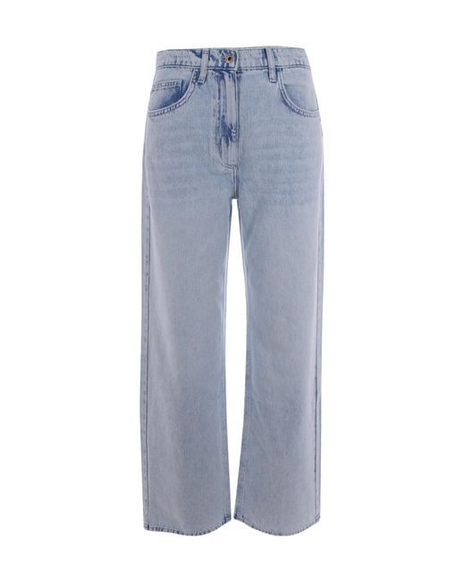 Patrizia Pepe Blue Wide-Leg Jeans