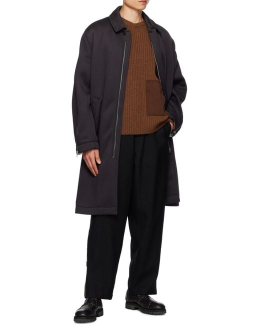 Undercover Brown Rib Knitted Long-Sleeved Sweater for men