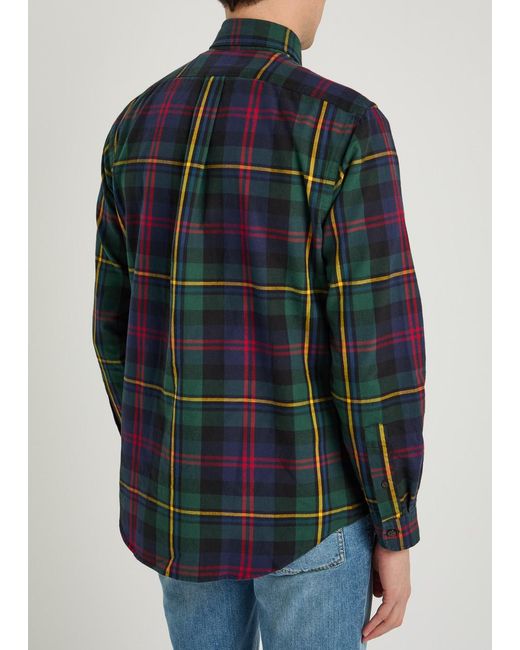 Polo Ralph Lauren Blue Plaid Flannel Shirt for men