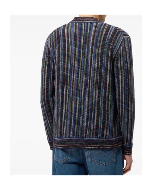 Missoni Black Zigzag-Knit Button-Up Cardigan for men