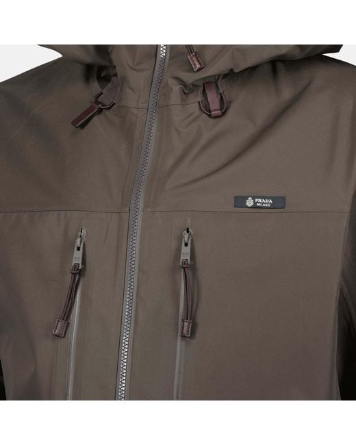 Prada Multicolor Logo Tag Hooded Jacket for men