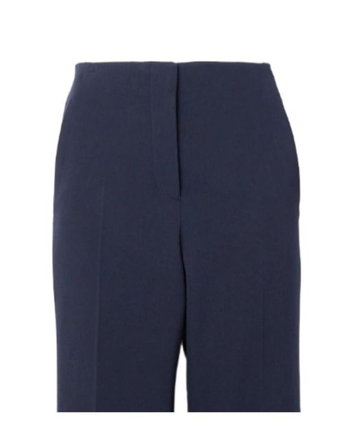 The Row Blue Logo Wool Twill Flared Dress Pants