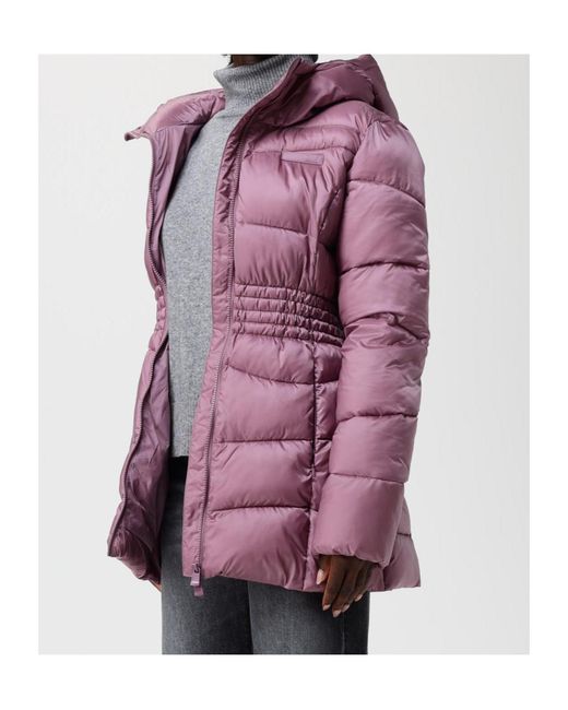 EA7 Purple Long-Sleeved Cotton-Padded Jacket