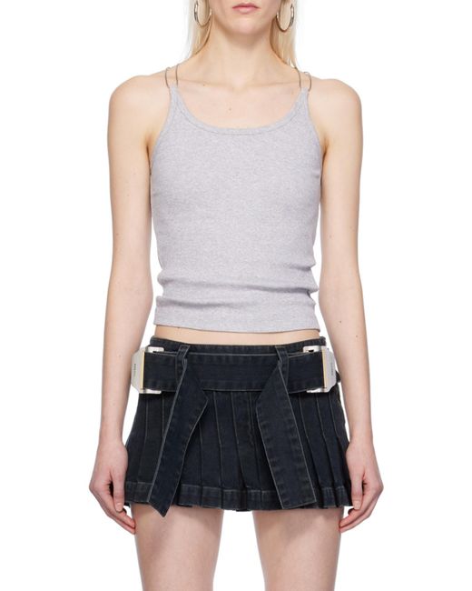 Dion Lee Blue Metal Shoulder Strap Detail Vest for men