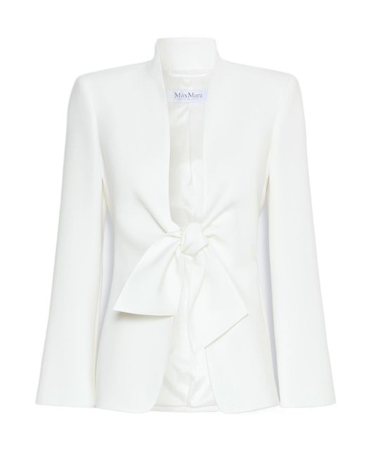 Max Mara White Tie-Front Blazer