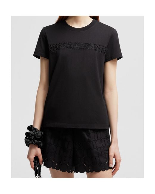 Moncler Black Embroidered Logo T-Shirt