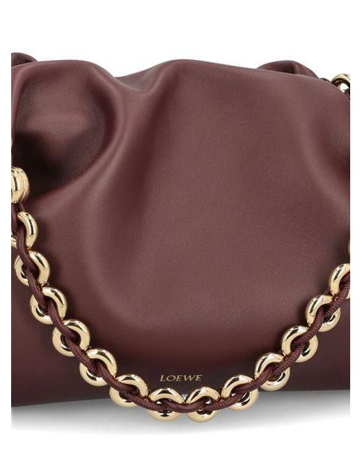 Loewe Brown Flamenco Large Drawstring Purse Bag