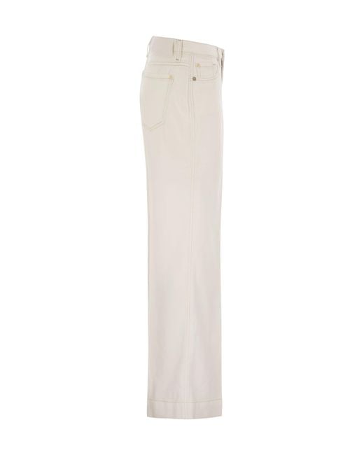 7 For All Mankind White Flared Hem Jeans