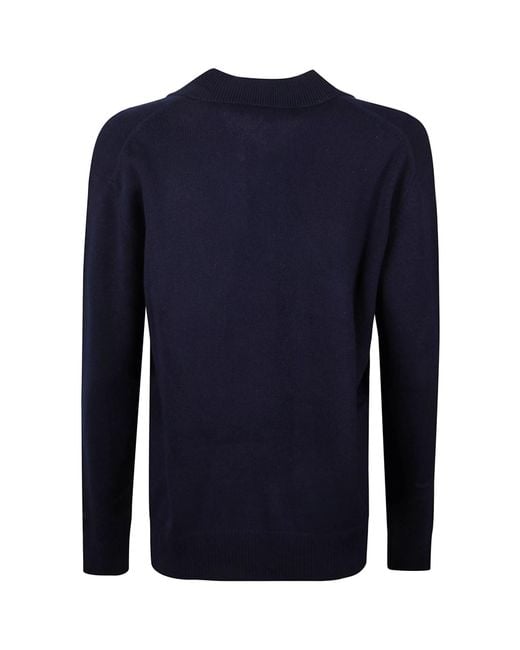 Mc2 Saint Barth Blue Eze Polo Collar Sweater