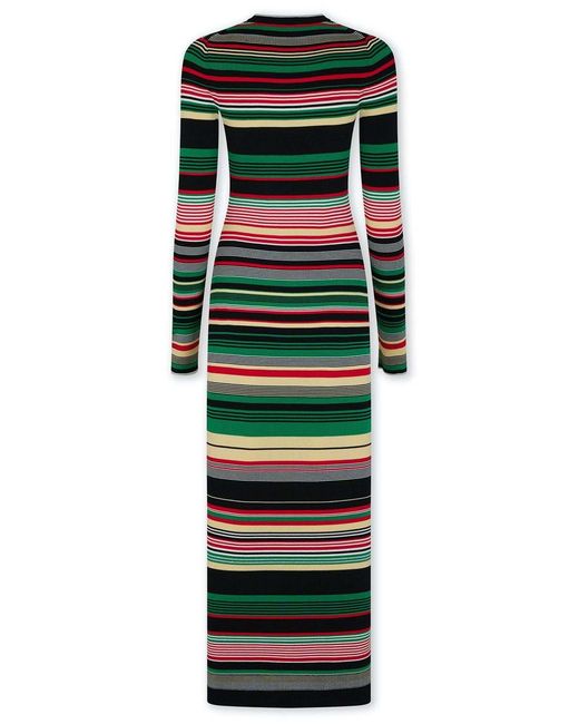 Rabanne Green Striped Dress