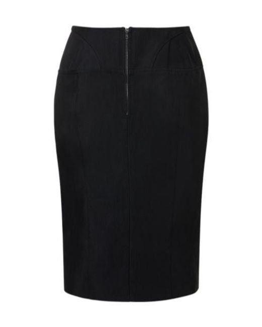 Mugler Black Slit Skirt