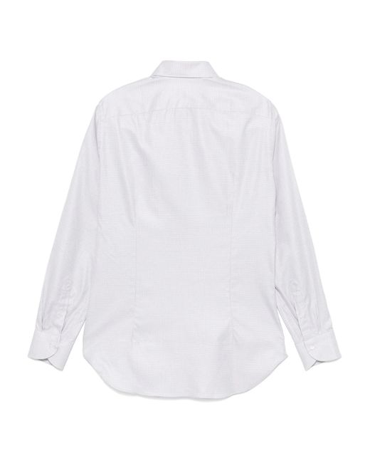 Canali White Geometric-Print Shirt for men