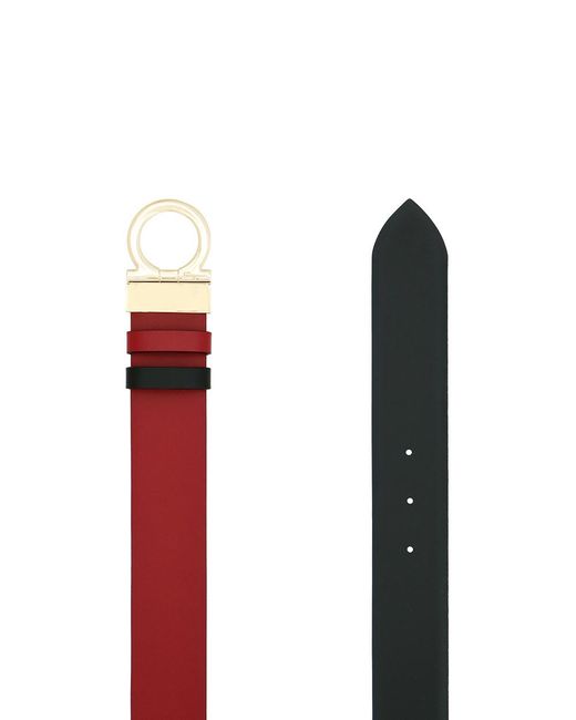 Ferragamo Red Double-Sided Logo Buckle Belt