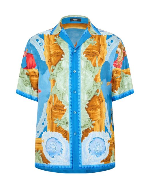 Versace Blue Slkshirt for men