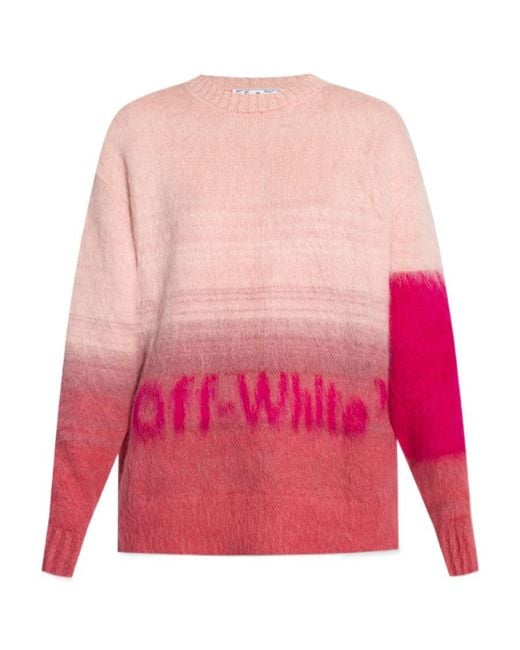 Off-White c/o Virgil Abloh Pink Intarsia-Knit Jumper