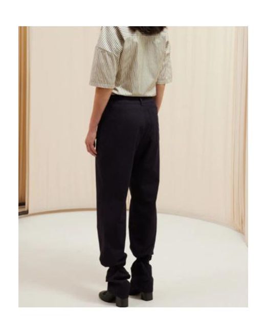 Lemaire Blue Cotton Straight Trousers