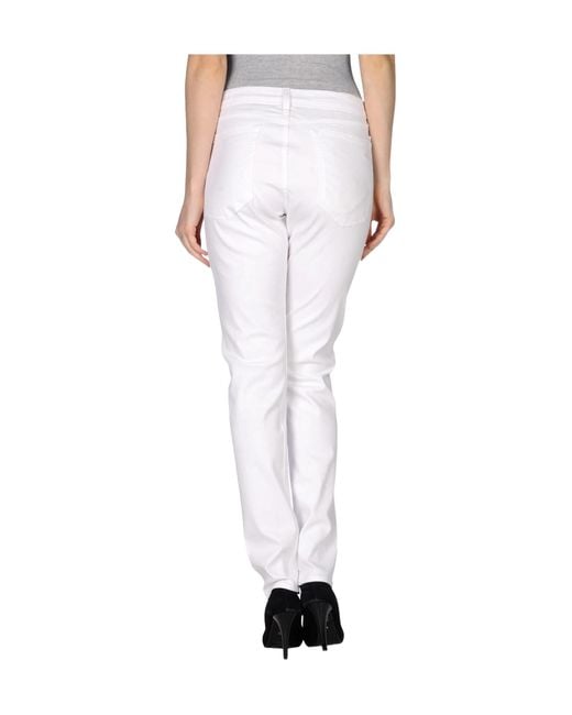 Rag & Bone White Plain Colour Straight-Leg Jeans